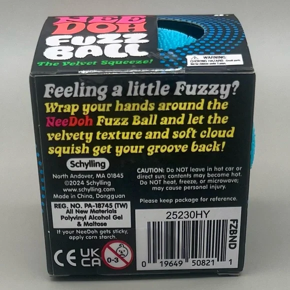 đź’™Schylling NEEDOH BLUE Fuzz Ball ~Velvet Squeeze Squishy Sensory Toy NEW - Picture 7 of 8